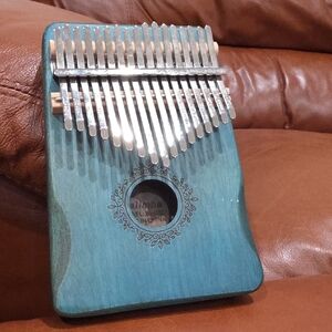 Blue Kalimba Thumb Piano - 17-Key Wooden Instrument